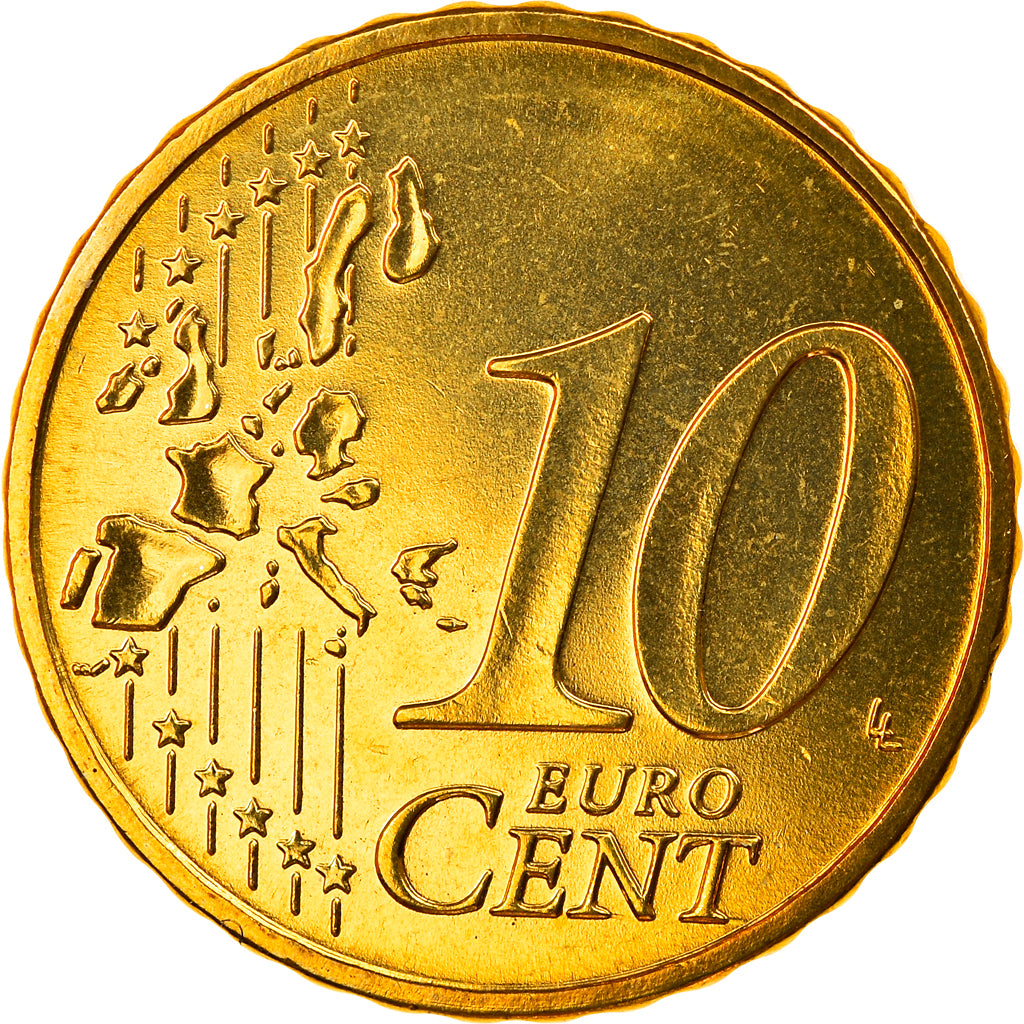 ALEMANHA - REPÚBLICA FEDERAL, 10 Euro Cent, 2003, Karlsruhe, MS(65-70), Latão