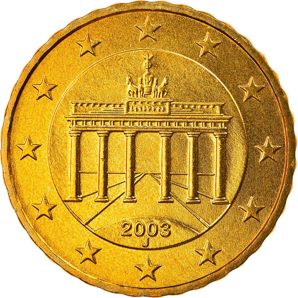 ALEMANHA - REPÚBLICA FEDERAL, 10 Euro Cent, 2003, Hambourg, MS(65-70), Latão