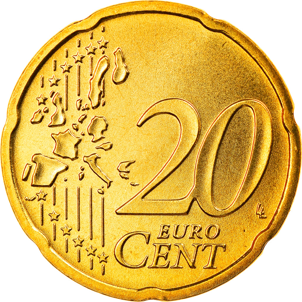 GERMANY - FEDERAL REPUBLIC, 20 Euro Cent, 2003, Munich, MS(65-70), Brass, KM:211
