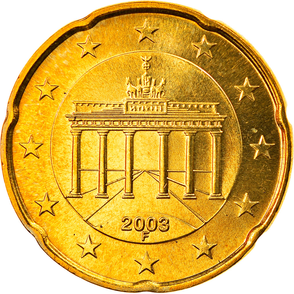 GERMANIA - REPUBBLICA FEDERALE, 20 Euro Cent, 2003, Stuttgart, FDC, Ottone