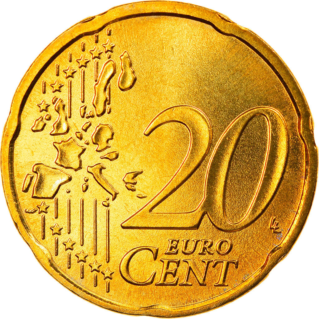 GERMANY - FEDERAL REPUBLIC, 20 Euro Cent, 2003, Hambourg, MS(65-70), Brass