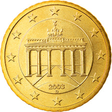 GERMANY - FEDERAL REPUBLIC, 50 Euro Cent, 2003, Munich, MS(65-70), Brass, KM:212