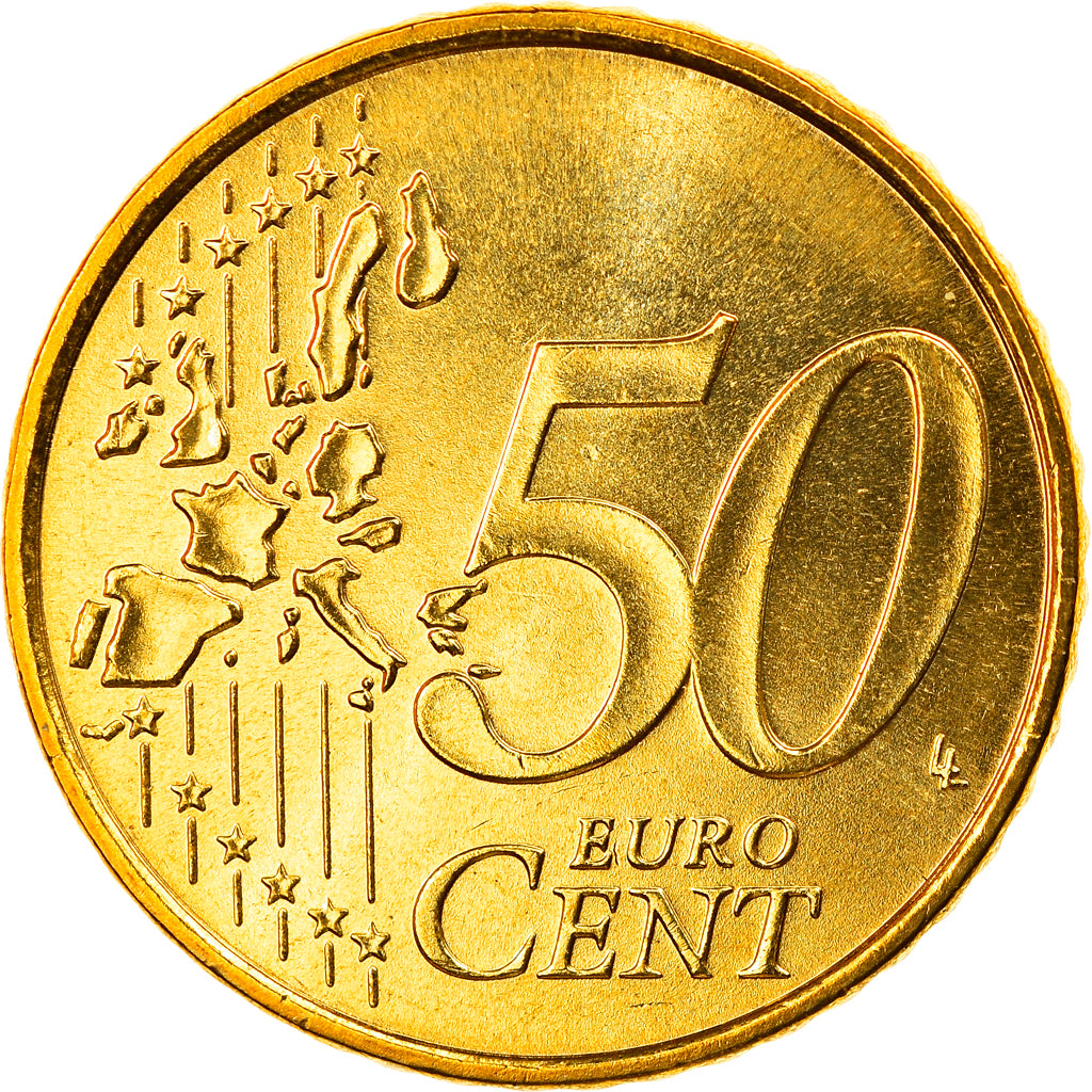 GERMANY - FEDERAL REPUBLIC, 50 Euro Cent, 2003, Stuttgart, MS(65-70), Brass
