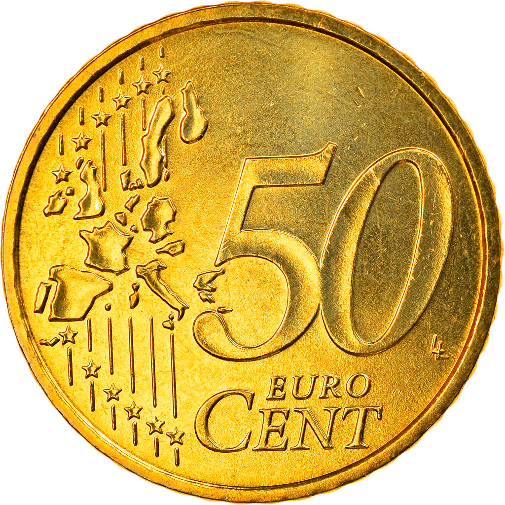 GERMANY - FEDERAL REPUBLIC, 50 Euro Cent, 2003, Karlsruhe, MS(65-70), Brass