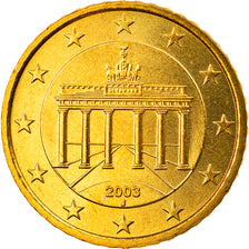 GERMANY - FEDERAL REPUBLIC, 50 Euro Cent, 2003, Hambourg, MS(65-70), Brass