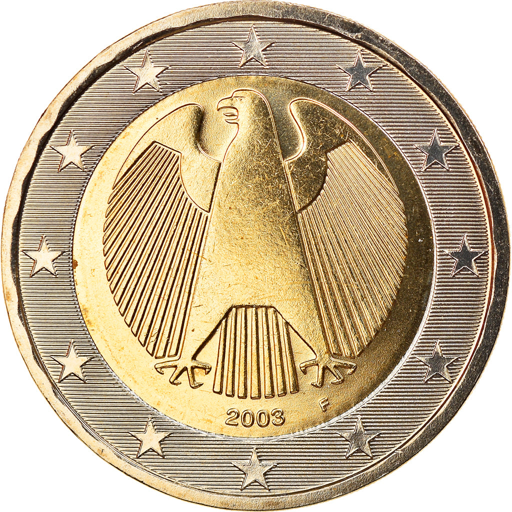 GERMANY - FEDERAL REPUBLIC, 2 Euro, 2003, Stuttgart, MS(65-70), Bi-Metallic