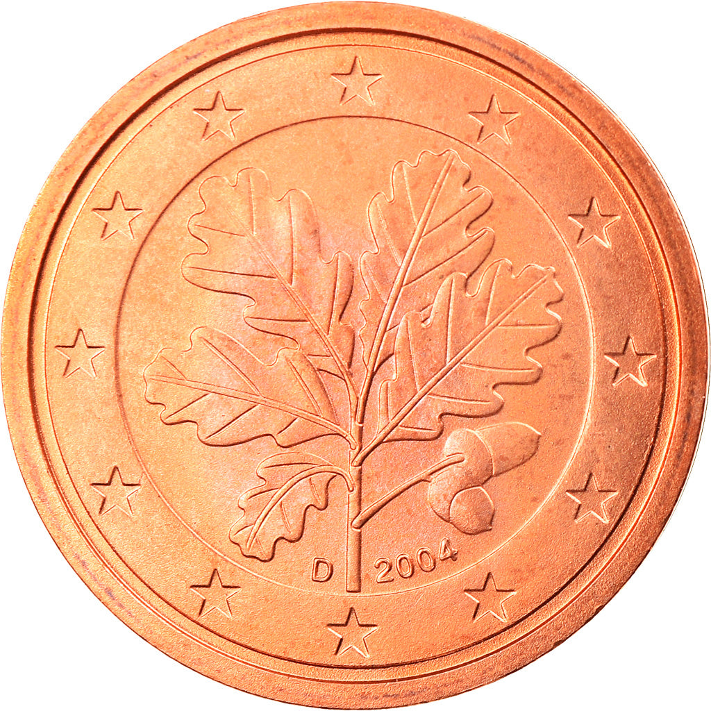 Niemcy - RFN, 2 Euro Cent, 2004, Munich, MS(65-70), Miedź platerowana stalą