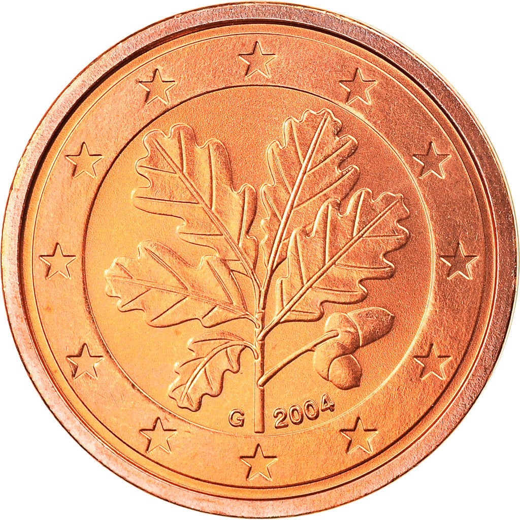 Federale Duitse Republiek, 2 Euro Cent, 2004, Karlsruhe, FDC, Copper Plated