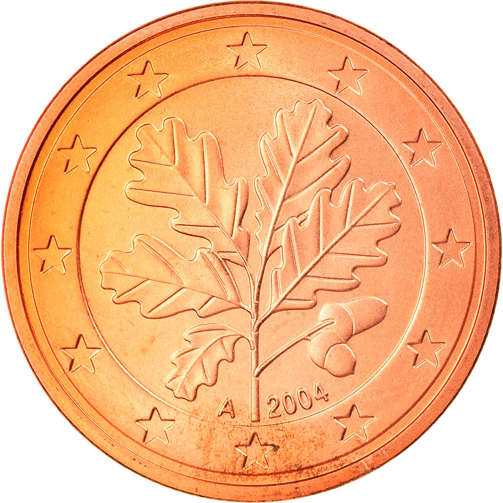GERMANY - FEDERAL REPUBLIC, 5 Euro Cent, 2004, Berlin, MS(65-70), Copper Plated