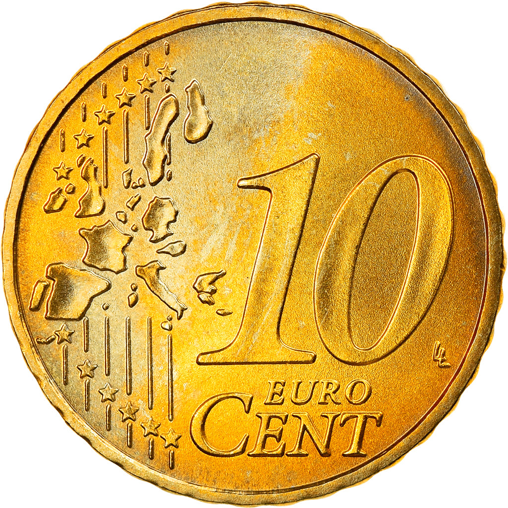 GERMANY - FEDERAL REPUBLIC, 10 Euro Cent, 2004, Hambourg, MS(65-70), Brass