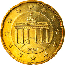 GERMANY - FEDERAL REPUBLIC, 20 Euro Cent, 2004, Karlsruhe, MS(65-70), Brass