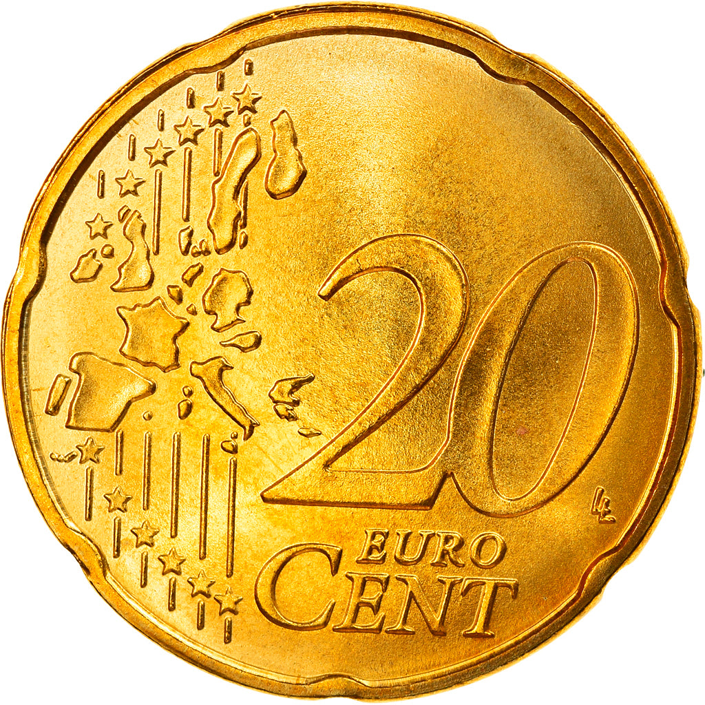 GERMANY - FEDERAL REPUBLIC, 20 Euro Cent, 2004, Hambourg, MS(65-70), Brass