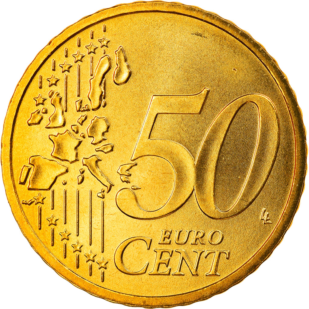 GERMANY - FEDERAL REPUBLIC, 50 Euro Cent, 2004, Munich, MS(65-70), Brass, KM:212