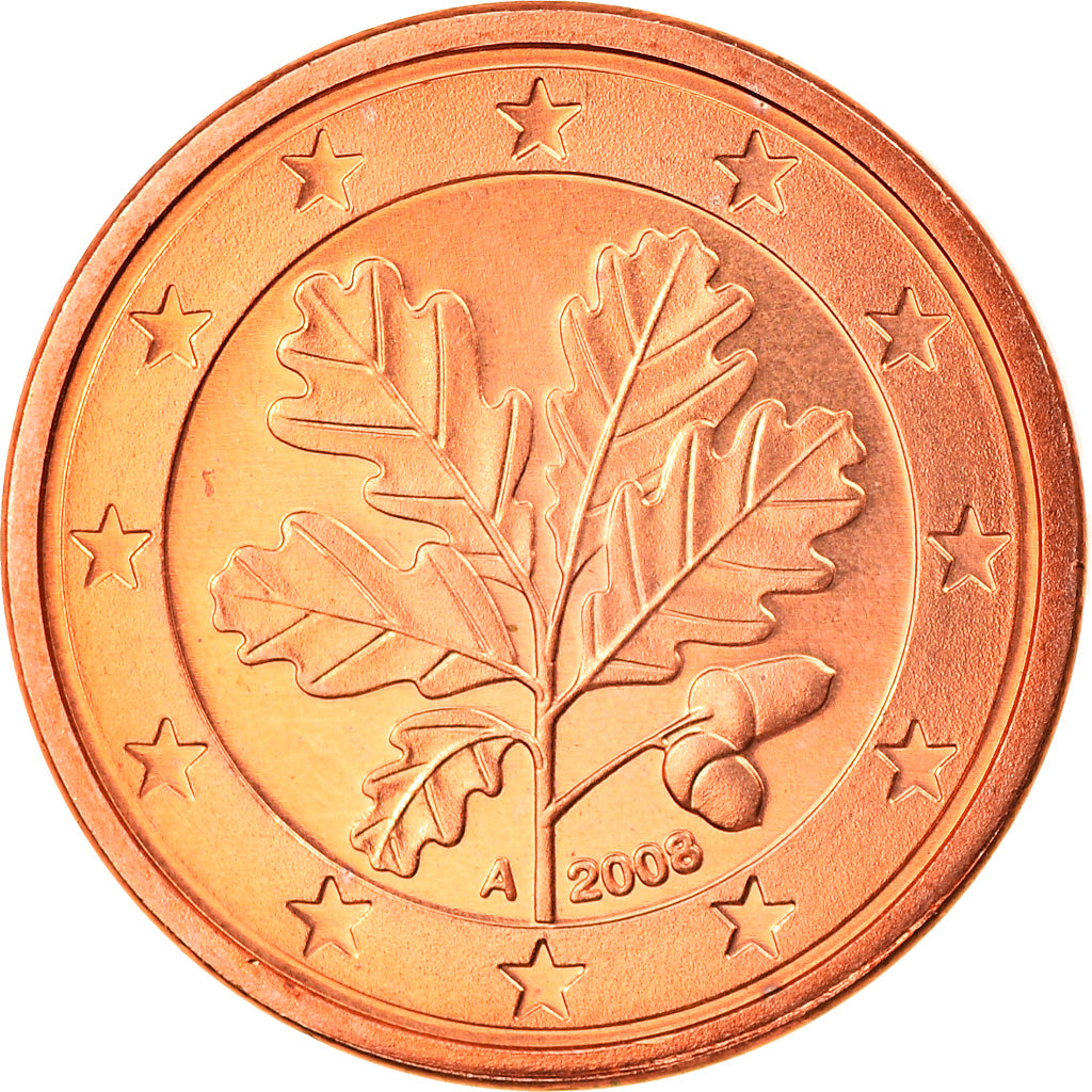 GERMANY - FEDERAL REPUBLIC, Euro Cent, 2008, Berlin, MS(65-70), Copper Plated