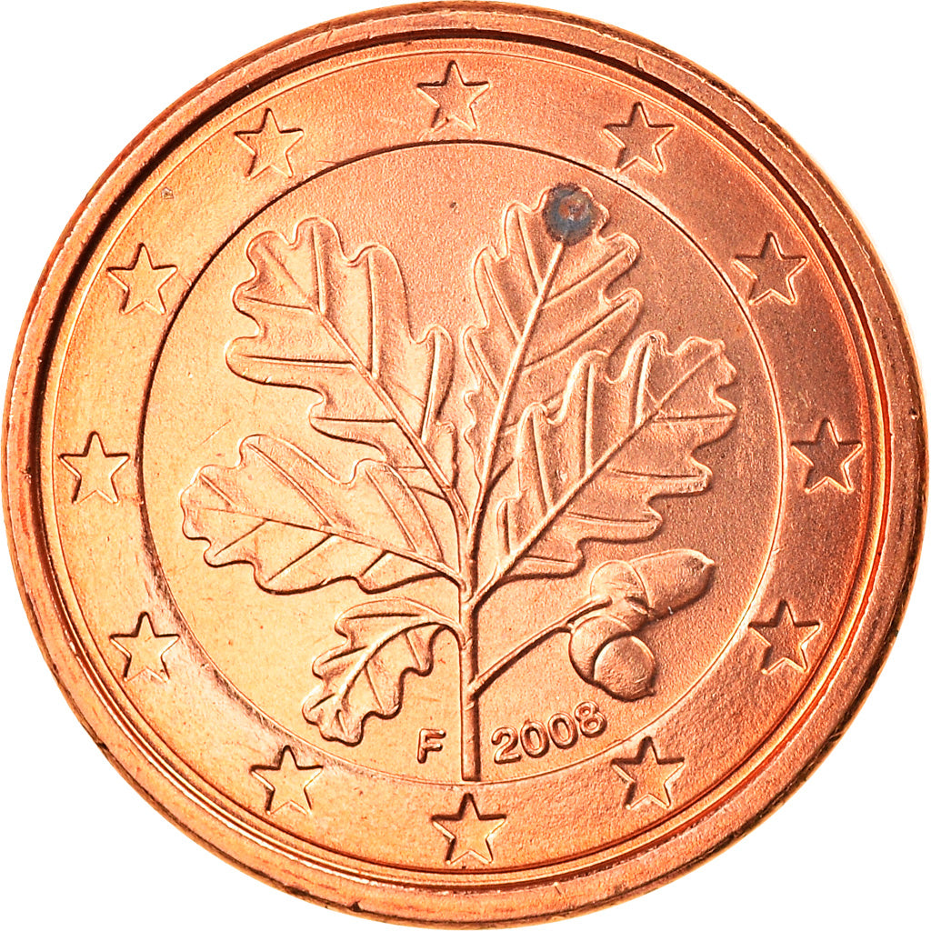 ALEMANHA - REPÚBLICA FEDERAL, Euro Cent, 2008, Stuttgart, MS(65-70), Aço