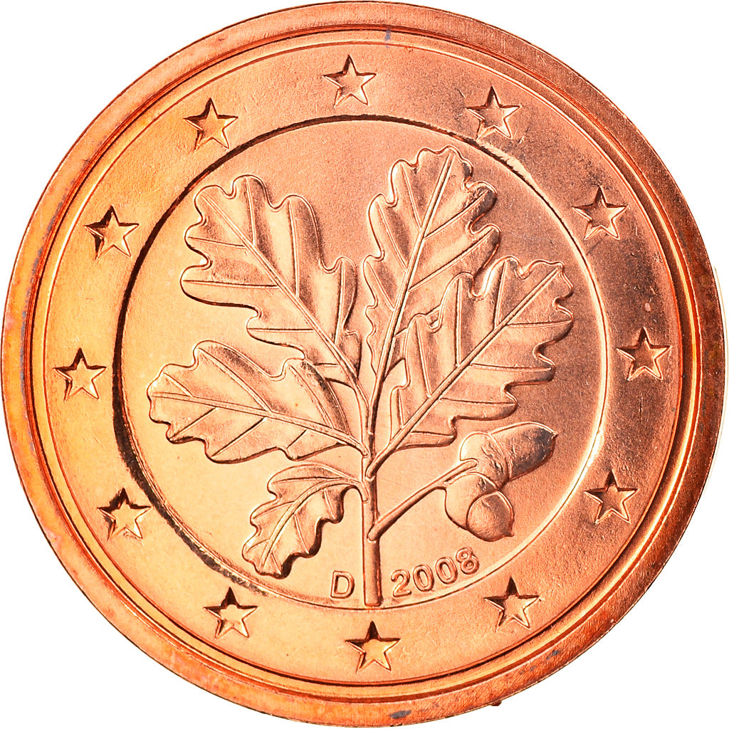 ALEMANHA - REPÚBLICA FEDERAL, 2 Euro Cent, 2008, Munich, MS(65-70), Aço