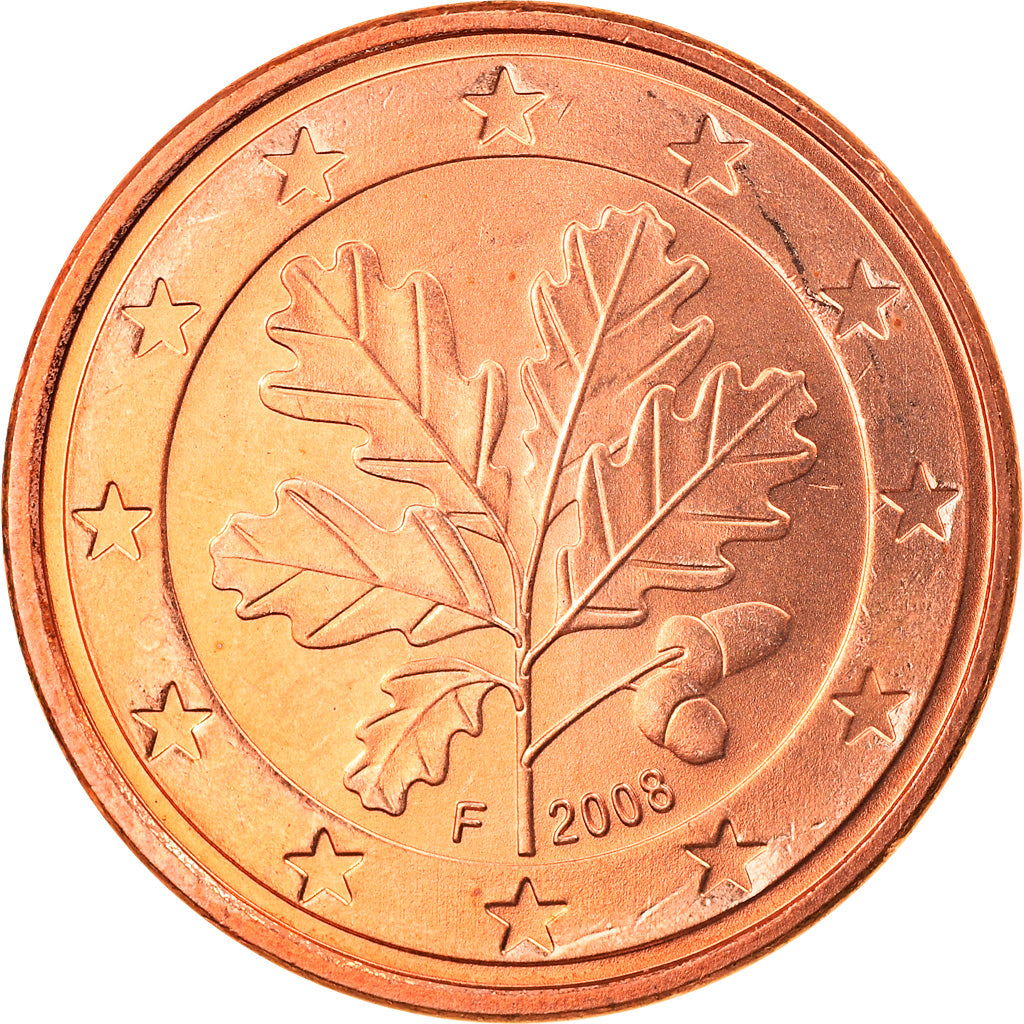 ALEMANHA - REPÚBLICA FEDERAL, 5 Euro Cent, 2008, Stuttgart, MS(65-70), Aço