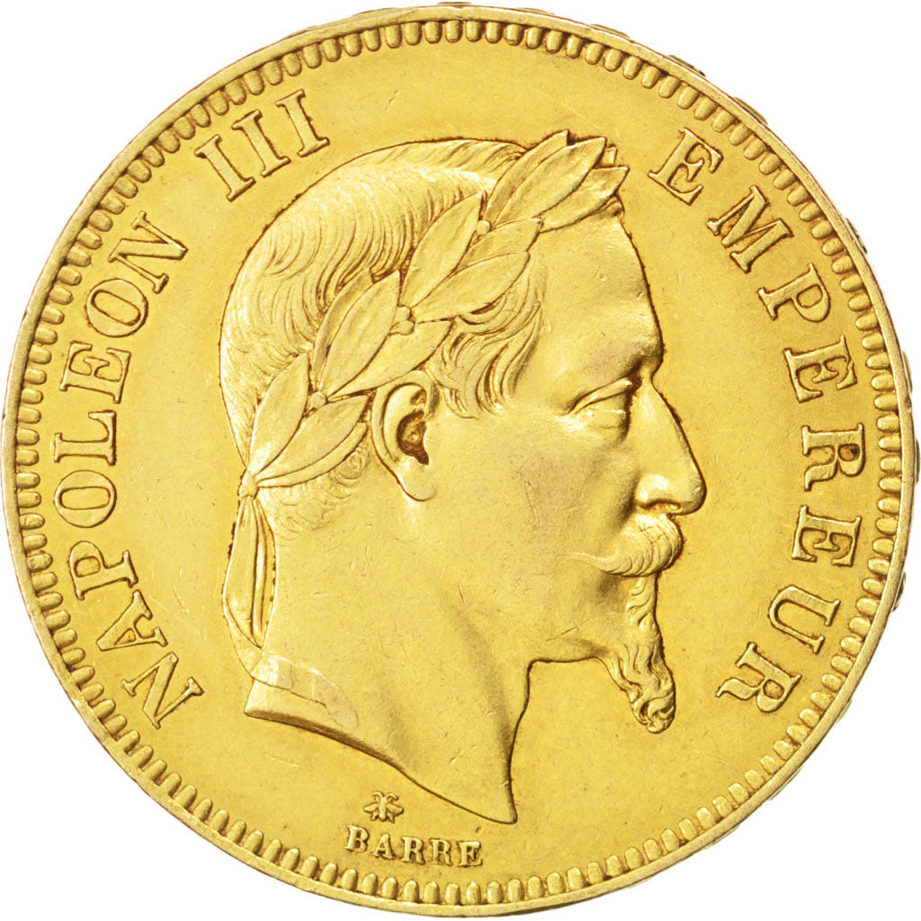 FRANCE, 100 Francs Or, 1868, Paris, KM #802.1, AU(55-58), Gold, Gadoury #1136,..