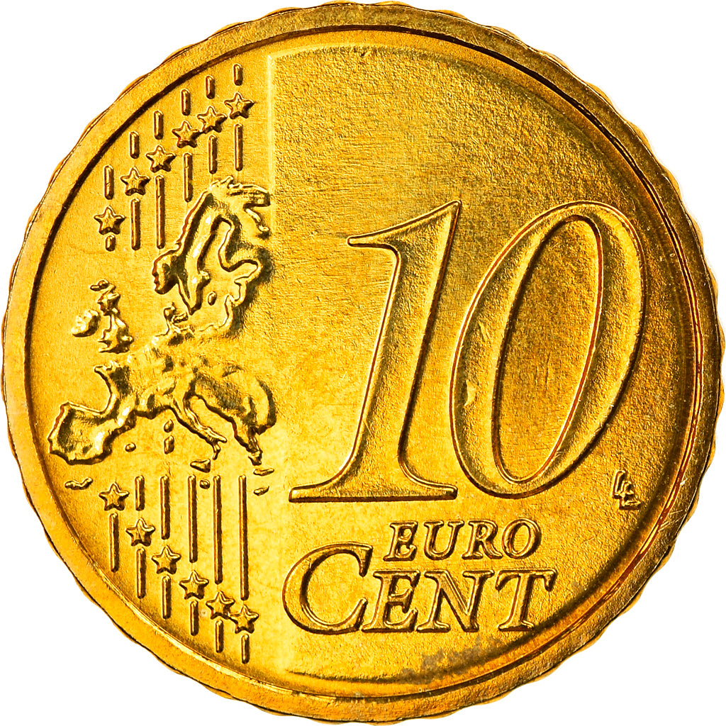 GERMANY - FEDERAL REPUBLIC, 10 Euro Cent, 2008, Berlin, MS(65-70), Brass, KM:254
