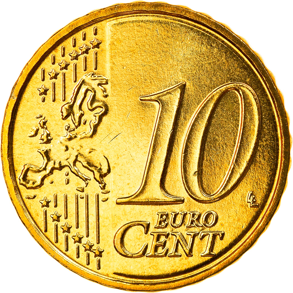 GERMANY - FEDERAL REPUBLIC, 10 Euro Cent, 2008, Stuttgart, MS(65-70), Brass