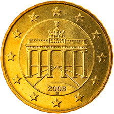 GERMANY - FEDERAL REPUBLIC, 10 Euro Cent, 2008, Karlsruhe, MS(65-70), Brass