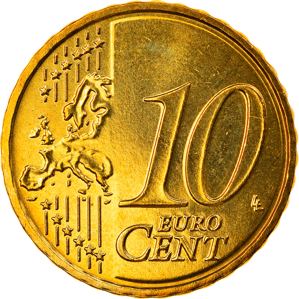 GERMANY - FEDERAL REPUBLIC, 10 Euro Cent, 2008, Karlsruhe, MS(65-70), Brass