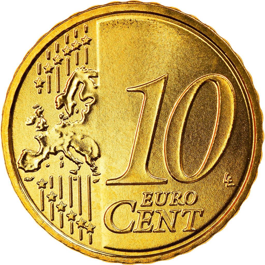 GERMANY - FEDERAL REPUBLIC, 10 Euro Cent, 2008, Hambourg, MS(65-70), Brass