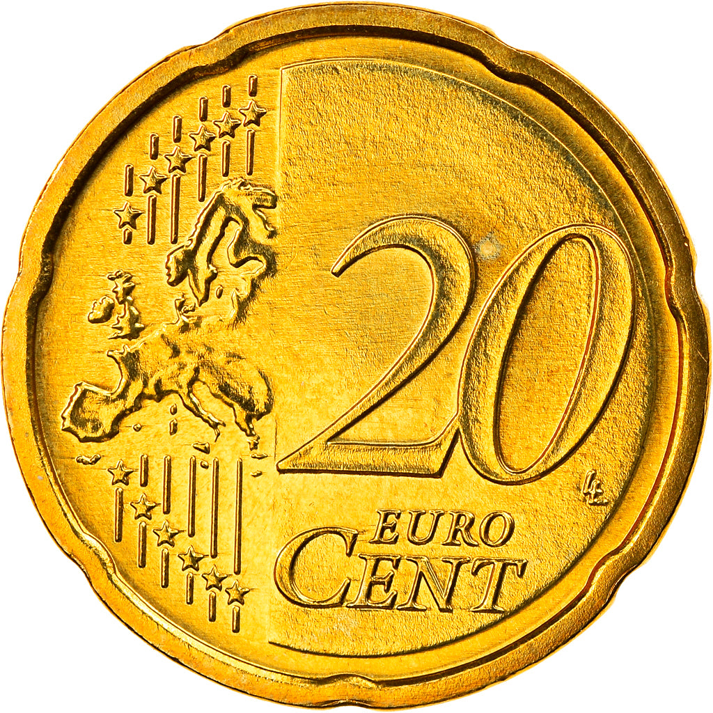 ALEMANHA - REPÚBLICA FEDERAL, 20 Euro Cent, 2008, Berlin, MS(65-70), Latão