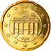 République fédérale allemande, 20 Euro Cent, 2008, Munich, FDC, Laiton