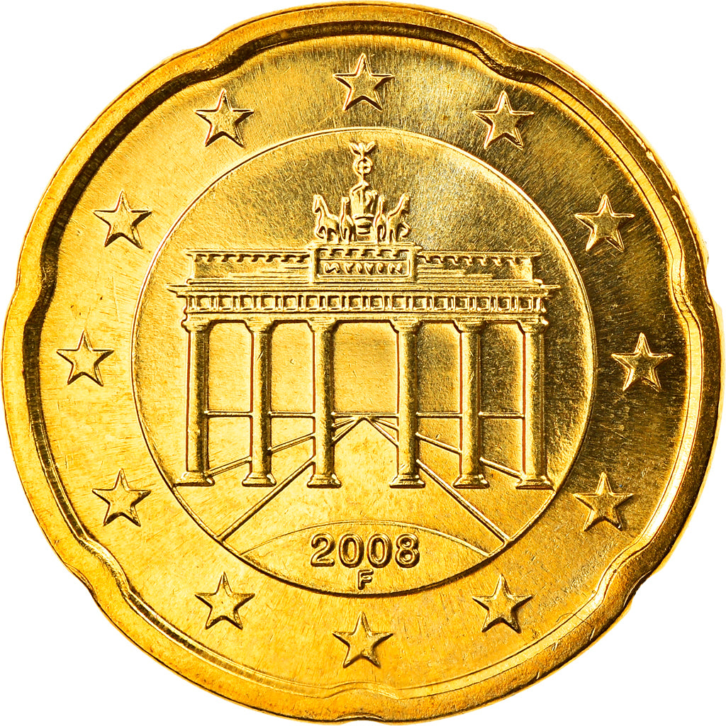 Bundesrepublik Deutschland, 20 Euro Cent, 2008, Stuttgart, STGL, Messing, KM:255