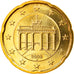 GERMANY - FEDERAL REPUBLIC, 20 Euro Cent, 2008, Hambourg, MS(65-70), Brass
