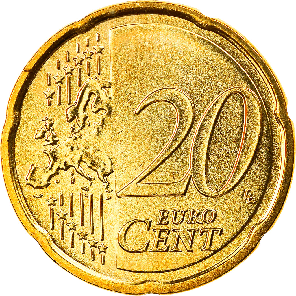 GERMANY - FEDERAL REPUBLIC, 20 Euro Cent, 2008, Hambourg, MS(65-70), Brass