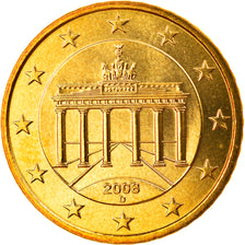 GERMANY - FEDERAL REPUBLIC, 50 Euro Cent, 2008, Munich, MS(65-70), Brass, KM:256