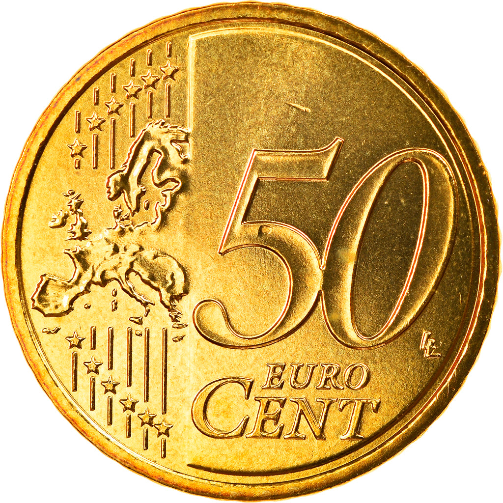 GERMANY - FEDERAL REPUBLIC, 50 Euro Cent, 2008, Munich, MS(65-70), Brass, KM:256