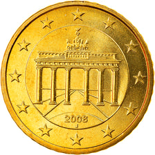 GERMANY - FEDERAL REPUBLIC, 50 Euro Cent, 2008, Hambourg, MS(65-70), Brass