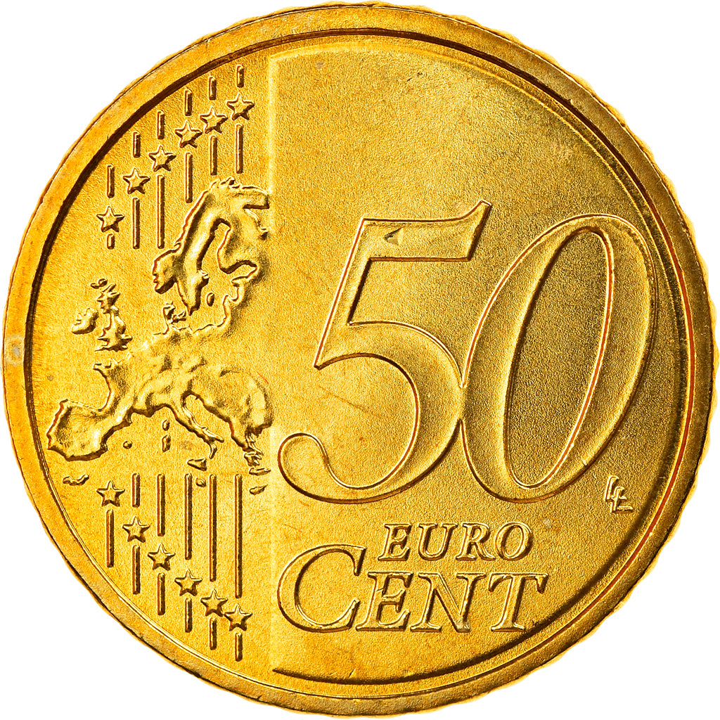 GERMANY - FEDERAL REPUBLIC, 50 Euro Cent, 2008, Hambourg, MS(65-70), Brass