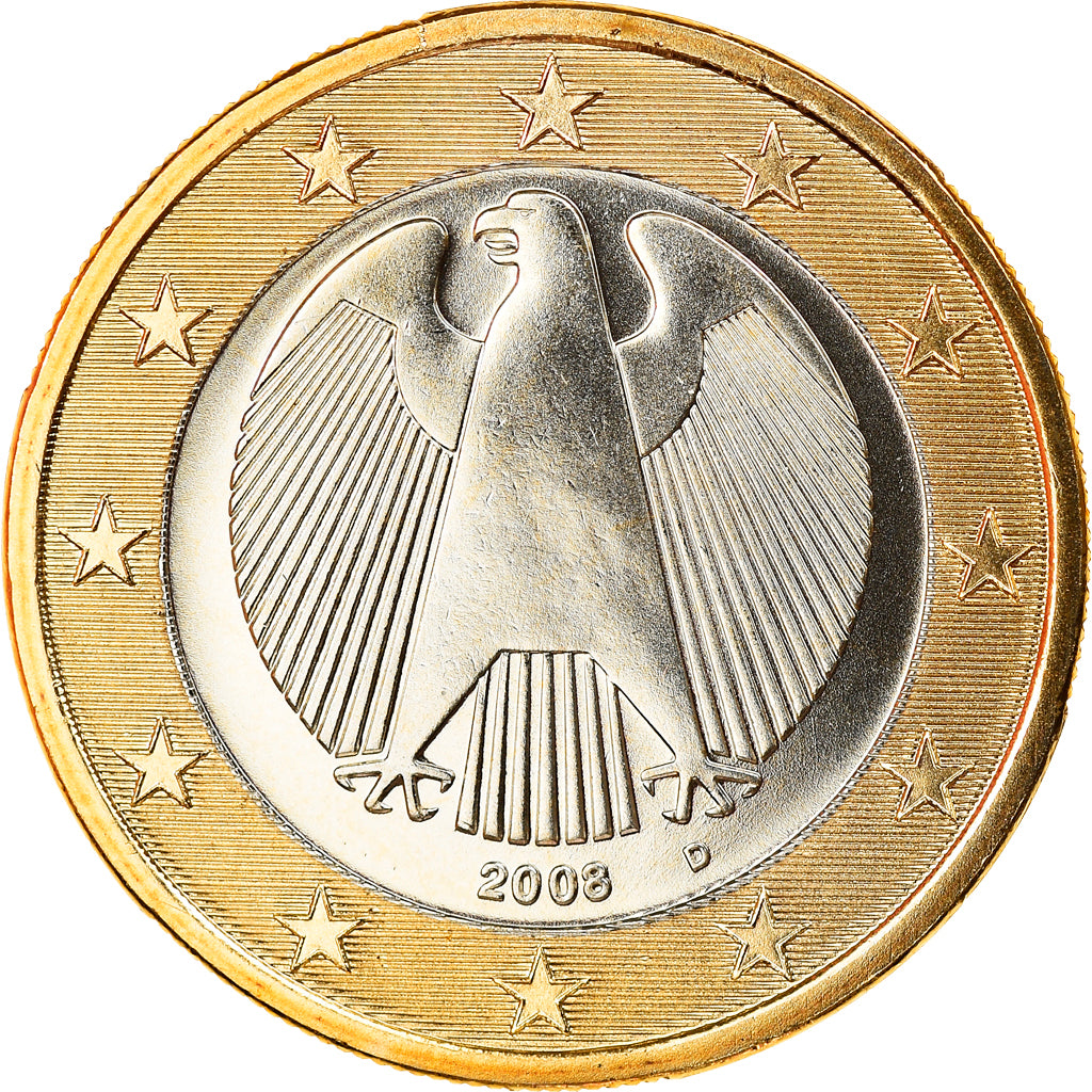 GERMANY - FEDERAL REPUBLIC, Euro, 2008, Munich, MS(65-70), Bi-Metallic, KM:257