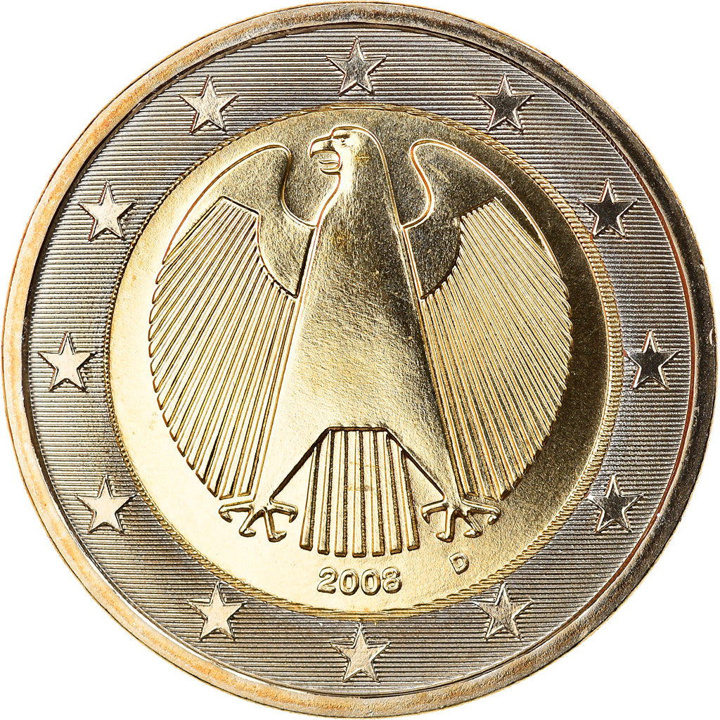 GERMANY - FEDERAL REPUBLIC, 2 Euro, 2008, Munich, MS(65-70), Bi-Metallic, KM:258