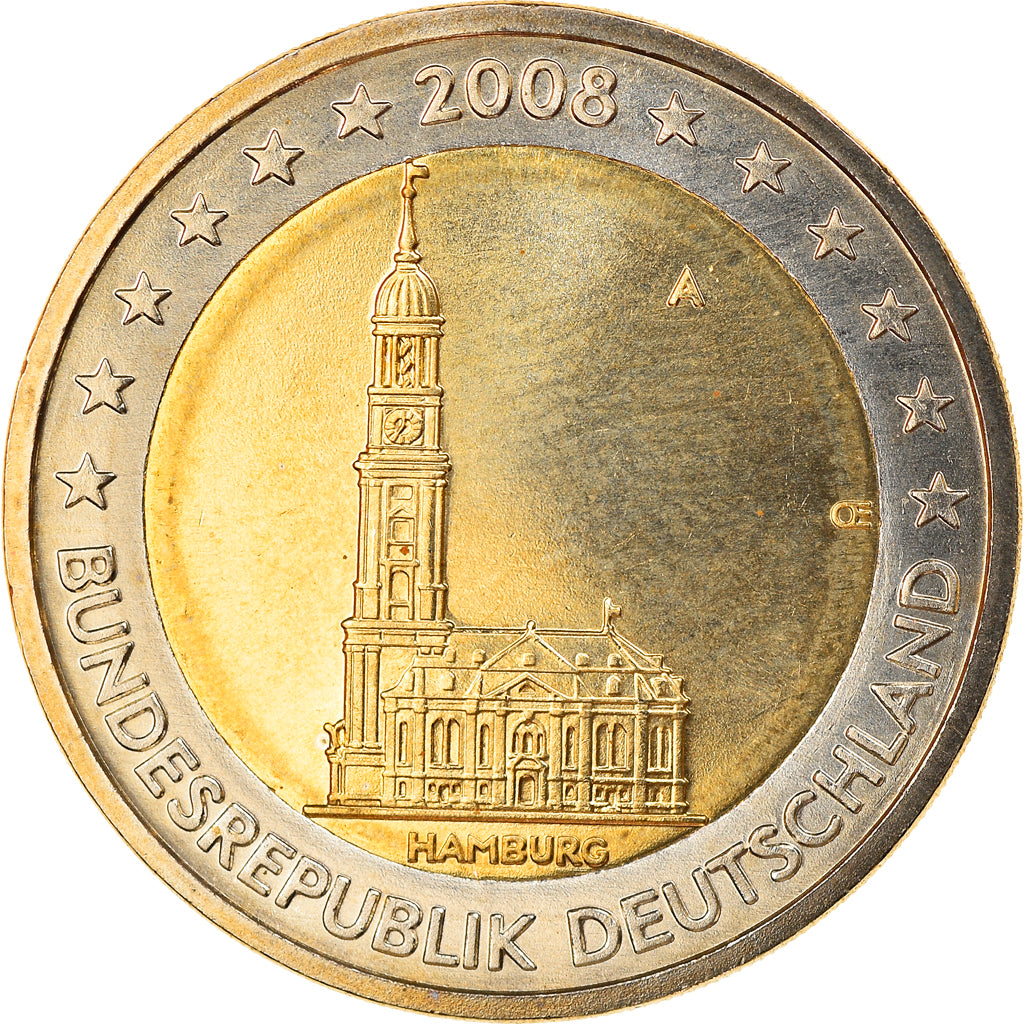 GERMANY - FEDERAL REPUBLIC, 2 Euro, 2008, Berlin, MS(65-70), Bi-Metallic, KM:261