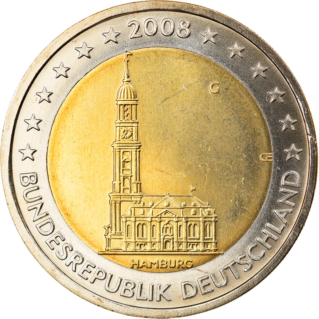 GERMANY - FEDERAL REPUBLIC, 2 Euro, 2008, Karlsruhe, MS(65-70), Bi-Metallic