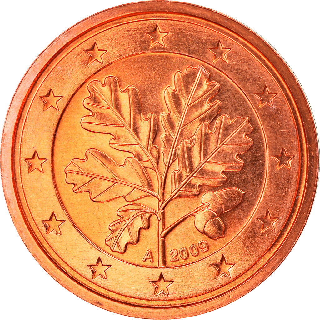 GERMANY - FEDERAL REPUBLIC, 2 Euro Cent, 2009, Berlin, MS(65-70), Copper Plated