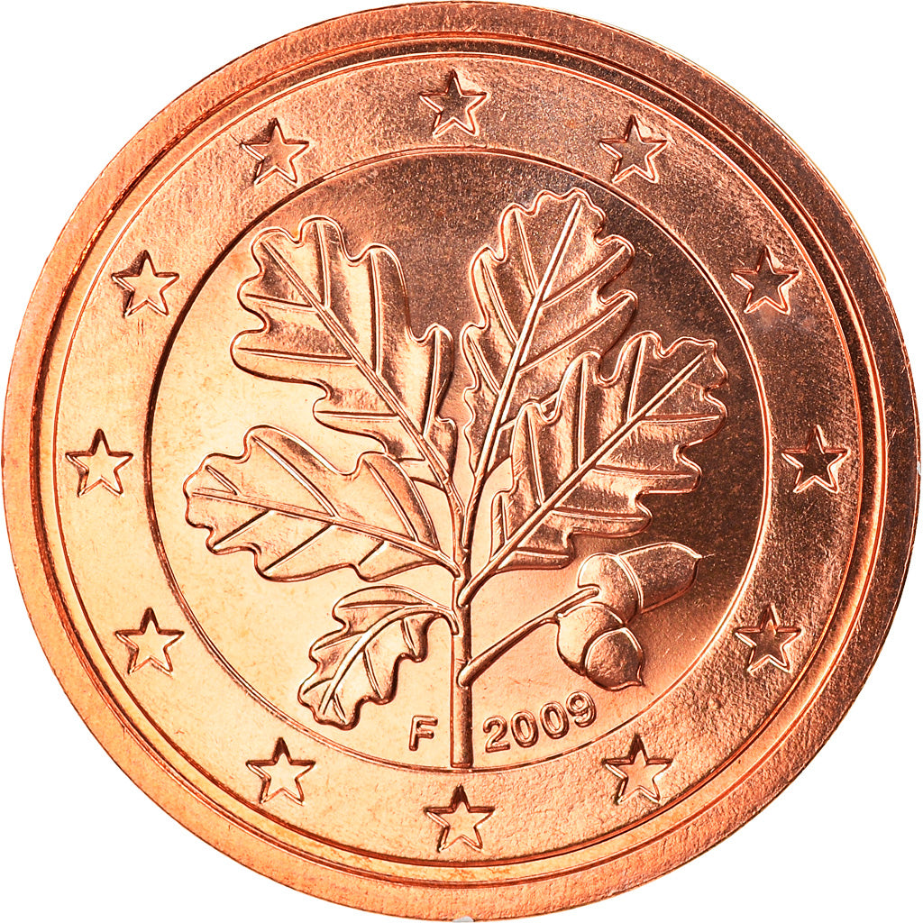 Federale Duitse Republiek, 2 Euro Cent, 2009, Stuttgart, FDC, Copper Plated