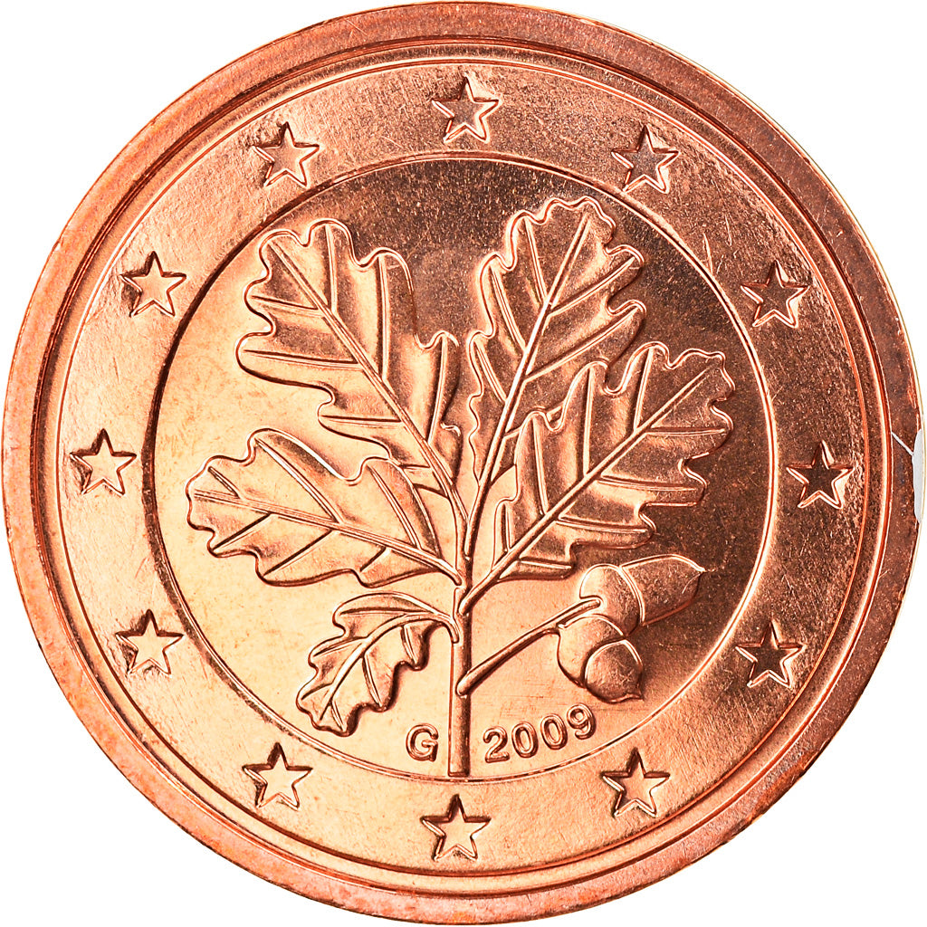 GERMANY - FEDERAL REPUBLIC, 2 Euro Cent, 2009, Karlsruhe, MS(65-70), Copper