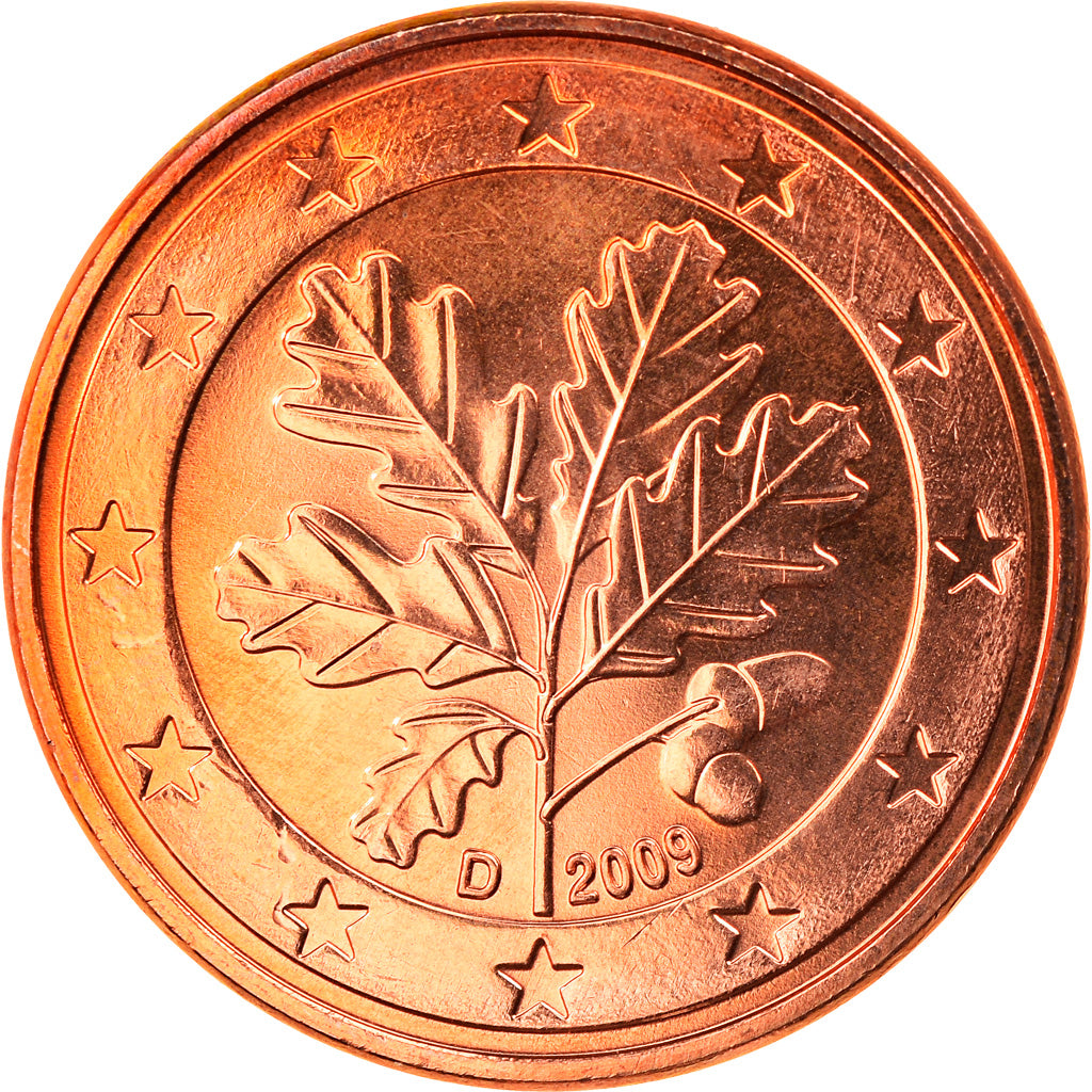 GERMANY - FEDERAL REPUBLIC, 5 Euro Cent, 2009, Munich, MS(65-70), Copper Plated