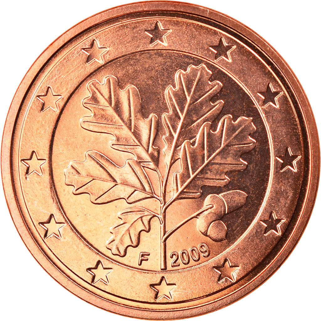 ALEMANIA - REPÚBLICA FEDERAL, 5 Euro Cent, 2009, Stuttgart, FDC, Cobre chapado