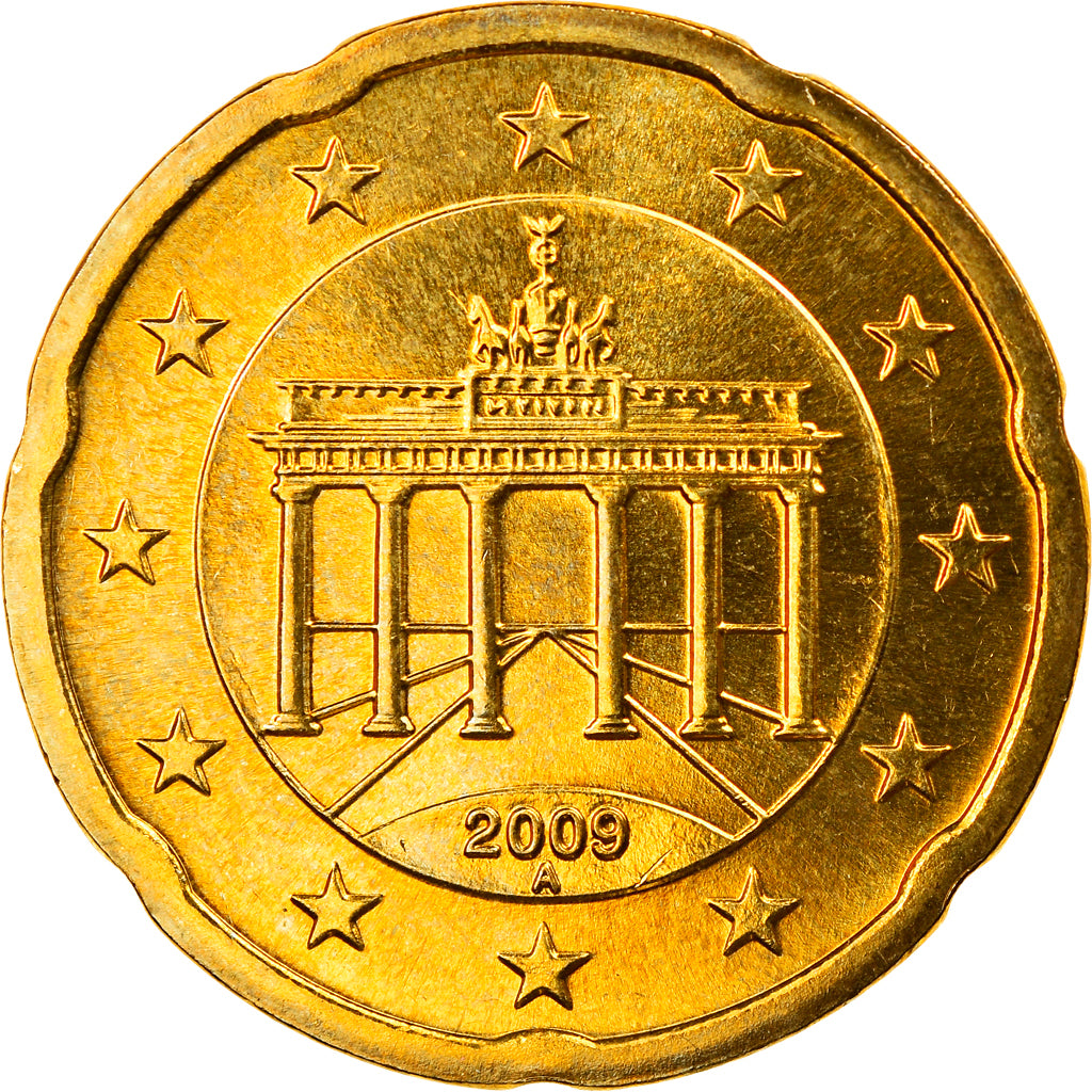 République fédérale allemande, 20 Euro Cent, 2009, Berlin, FDC, Laiton
