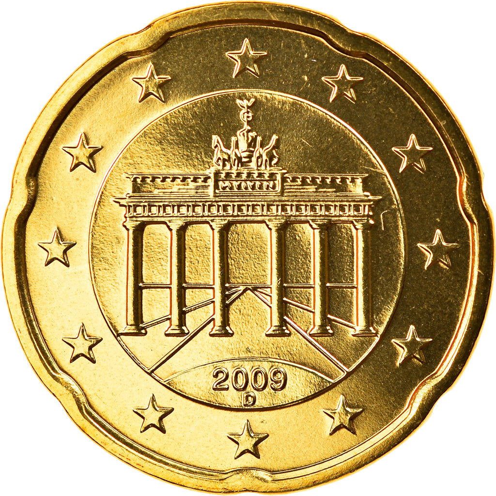 Federale Duitse Republiek, 20 Euro Cent, 2009, Munich, FDC, Tin, KM:255