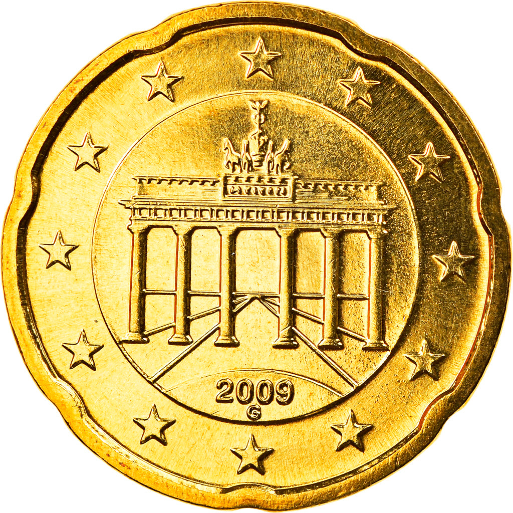 GERMANIA - REPUBBLICA FEDERALE, 20 Euro Cent, 2009, Karlsruhe, FDC, Ottone