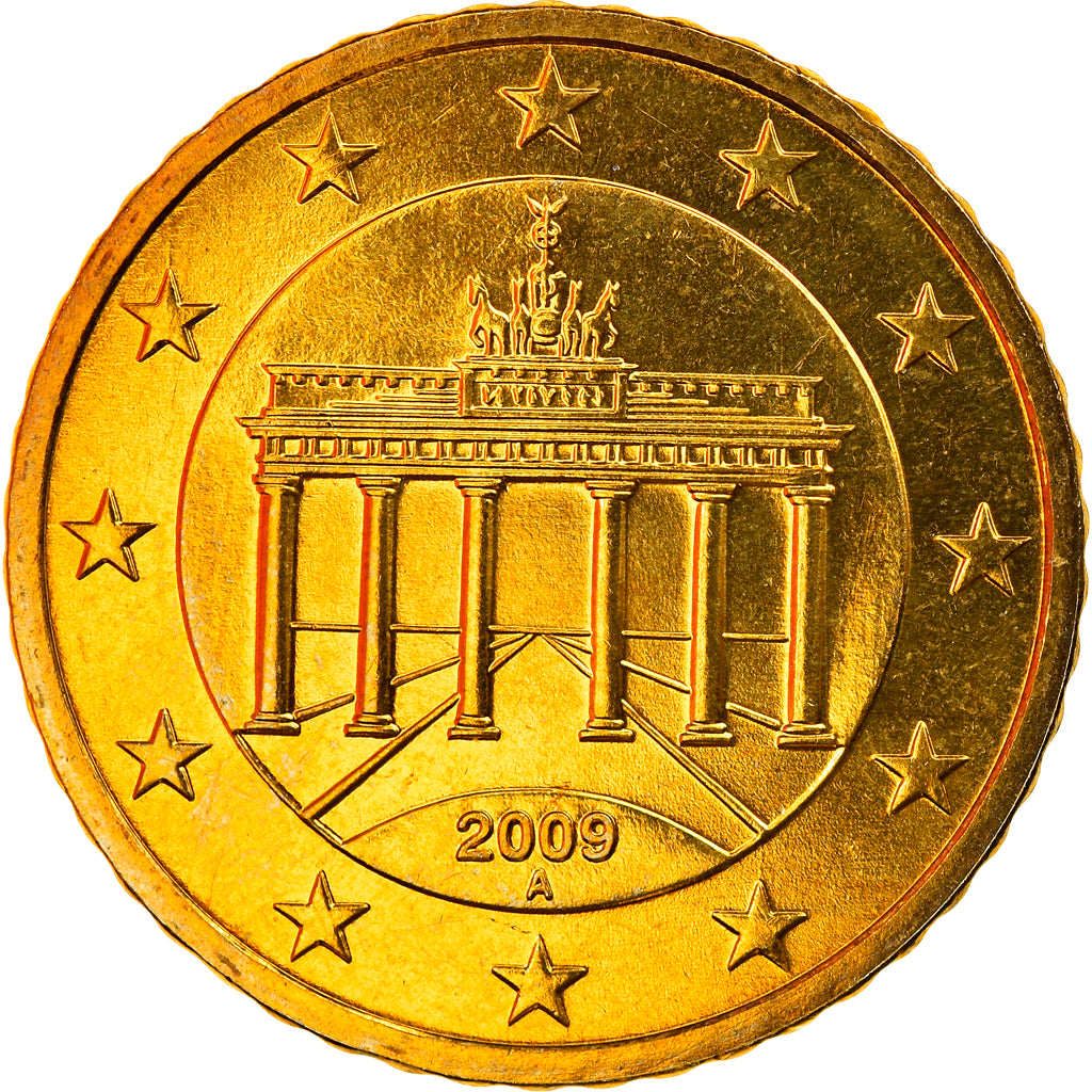 GERMANY - FEDERAL REPUBLIC, 50 Euro Cent, 2009, Berlin, MS(65-70), Brass, KM:256