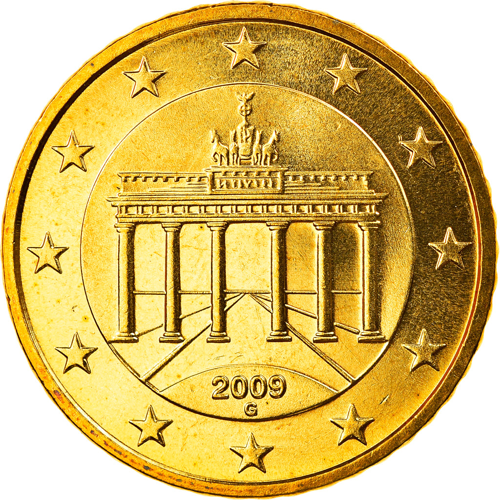 ALEMANHA - REPÚBLICA FEDERAL, 50 Euro Cent, 2009, Karlsruhe, MS(65-70), Latão